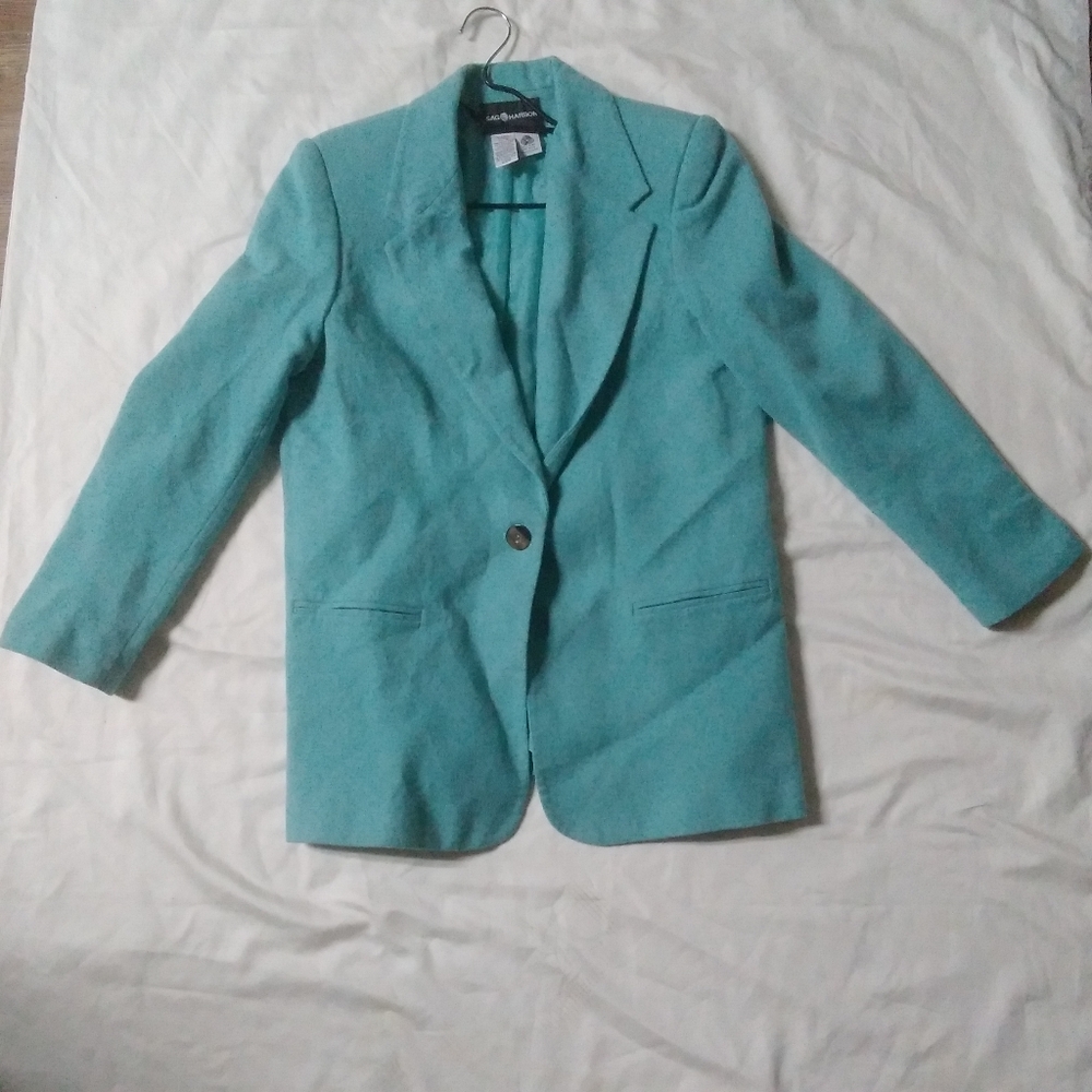 Sag Harbor Green Blazer Lightweight Suit Jacket